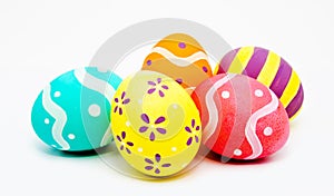 Perfect colorful handmade painted easter eggs isolated