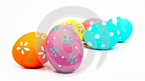 Perfect colorful handmade painted easter eggs isolated