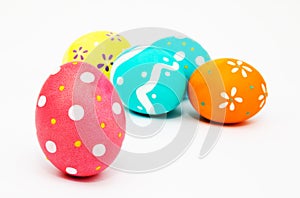 Perfect colorful handmade painted easter eggs isolated