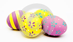 Perfect colorful handmade painted easter eggs isolated