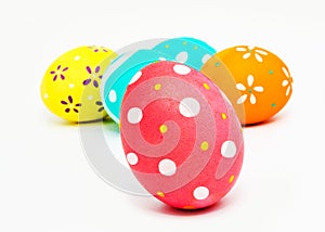 Perfect colorful handmade painted easter eggs isolated