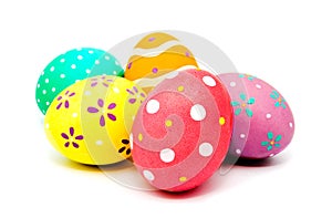 Perfect colorful handmade painted easter eggs isolated