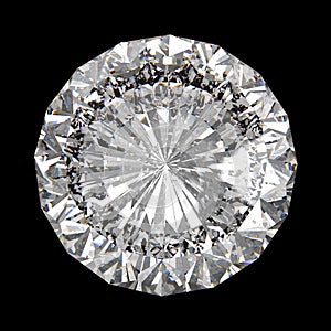 Perfect diamond isolated on black