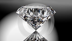 Perfect diamond isolated on shiny background with clipping path