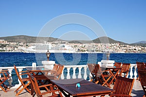Perfect dinner spot on a terrace in Kusadasi photo