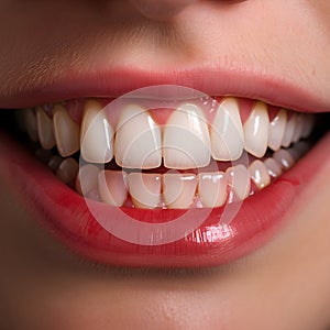 perfect female teeth. AI generated