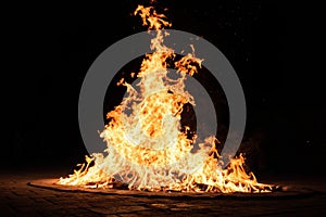 Perfect fire isolated over black background