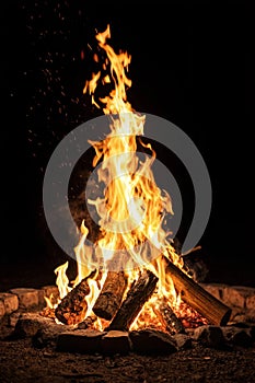 Perfect fire isolated over black background