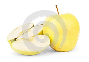 Perfect Fresh Green Apple Isolated on White Background in Full Depth of Field with Clipping Path photo