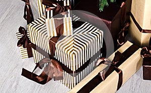 Perfect gift boxes in christmas time