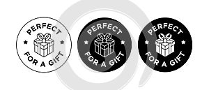 Perfect gift isolated vector badge stamp icon banner