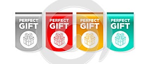 Perfect gift isolated vector badge stamp icon banner