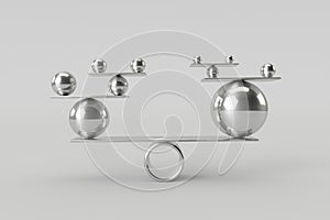 Perfect harmony of shiny chrome balls.Teamwork,Risk and Balance concept.