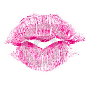 Perfect imprint of pink lipstick.