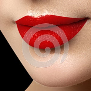 Perfect mat lips. girl mouth close up. Beauty young woman s
