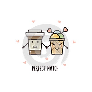 Perfect match. Vector illustration.