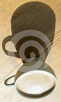 Perfect morning with americano or espresso coffee. best coffee here, barista. fresh morning coffee with milk and cream