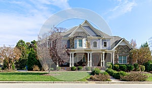 A perfect neighborhood. Houses in suburb, US photo