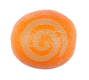 A perfect orange isolated on a white background. Tasty bright orange. A healthful breakfast. Juicy tropical fruits.