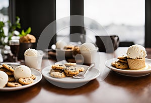 Perfect Pairing: Cookies and Ice Cream on a Plate