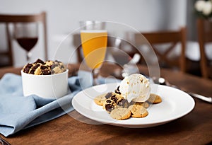 Perfect Pairing: Cookies and Ice Cream on a Plate