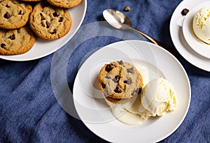 Perfect Pairing: Cookies and Ice Cream on a Plate