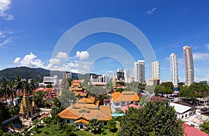 Perfect panorama of tropical city, Penang Island, Ma