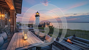 The perfect place to unwind Lighthouse Respite offers a frontrow seat to natures evening performance with the lighthouse photo