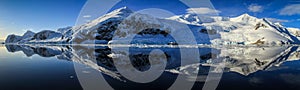 Perfect reflection panorama at Neko Harbor, Neko Harbor, Antarctica photo