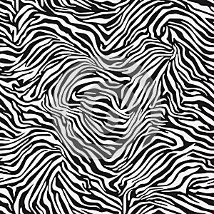 Perfect seamless pattern with zebra stripes. Exotic vector illustration texture