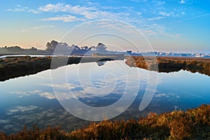 Perfect sky reflection at saltern