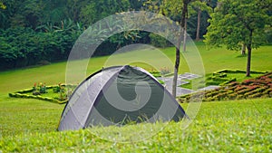 The Perfect Spot for a Picnic: Setting Up a Tent in the Serene Park