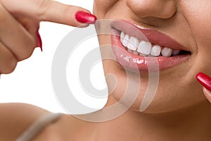 Perfect straight white teeth