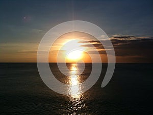 Perfect, Sunset, ocean, sea, cliff top, view, sun touch the horizon, sun island, bali, Indonesia