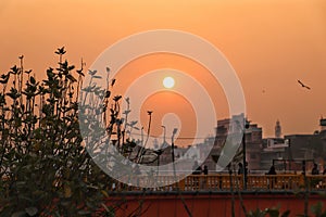 A perfect sunset shot clicked at haridwar, the holy city in uttarakhand