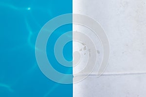 Perfect texture of clear blue water in the swimming pool, ocean or sea. Top view. copy space. shimmering water. Abstract