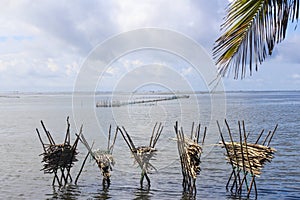 Perfect tropical island paradise beach and old boat