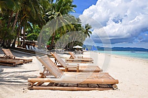 Perfect tropical white sand beach in Boracay