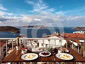 A perfect Turkish breakfast in KaÅŸ on a balcony shows the endless charms of Turkey