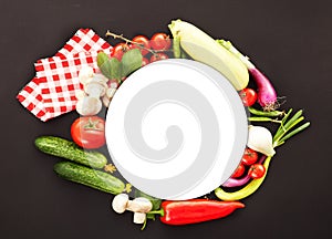 Perfect Vegetables on the Black Background