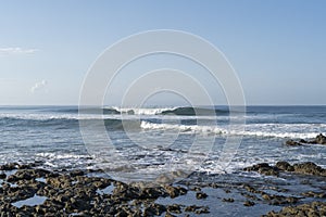 Perfect wave at beautiful beach Playa Hermosa