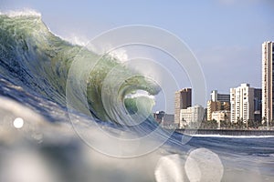 Perfect wave cityscape seascape South Africa