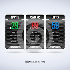 Perfect Web Boxes Hosting Plans For Your Website Design Carbon: Banner, Order, Button, Box, List, Bullet