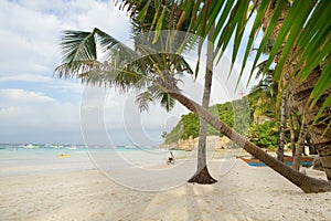 Perfect white sand beach on Boracay, Philippines