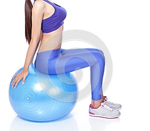 Perfect woman body with fit ball