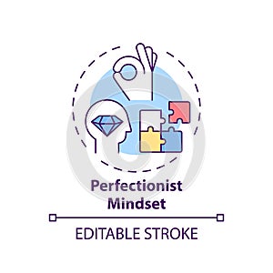 Perfectionist mindset concept icon photo