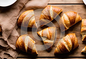 Perfectly browned and crispy homemade croissants, perfect for a special breakfast or brunch