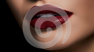 Perfectly formed lips that are the signature of classic beauty created with Generative AI photo