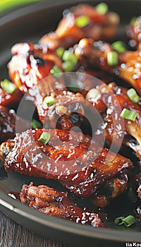 Perfectly fried golden chicken wings with crispy, glistening skin in sizzling oil