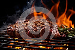 Perfectly Grilled Steak, A Culinary Masterpiece Delighting the Senses with Irresistible Aroma. Ai generated